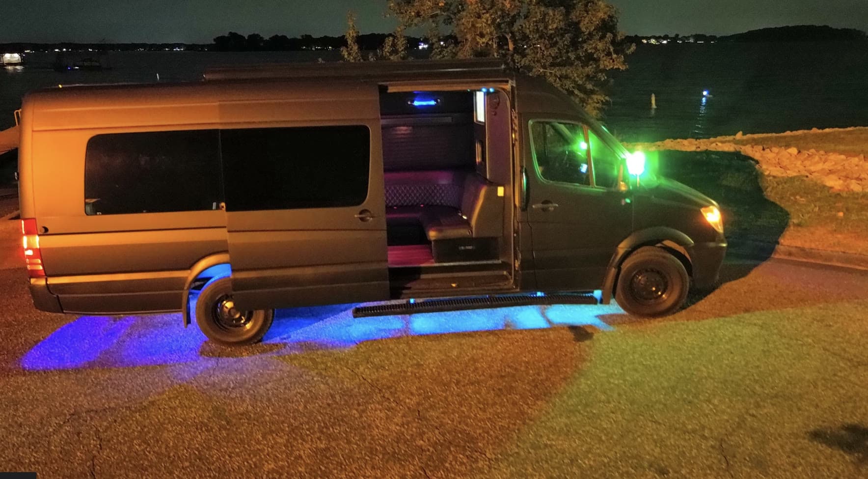 Quinceañera and court arriving in a Prestige Worldwide party bus in Charlotte, NC
